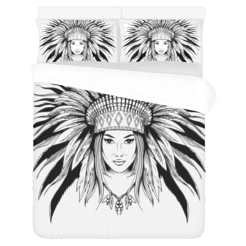 Native American Female 3-Piece Bedding Set