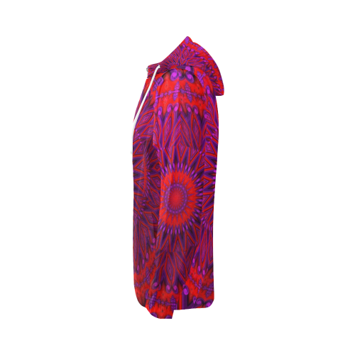 Indian Blanket Under Glass Fractal Mandala All Over Print Full Zip Hoodie for Women (Model H14)