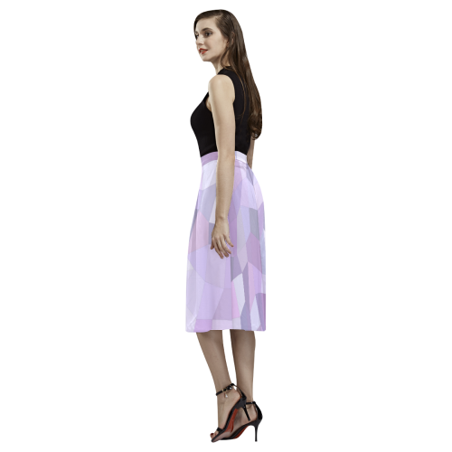 Pastel Purple Mosaic Aoede Crepe Skirt (Model D16)