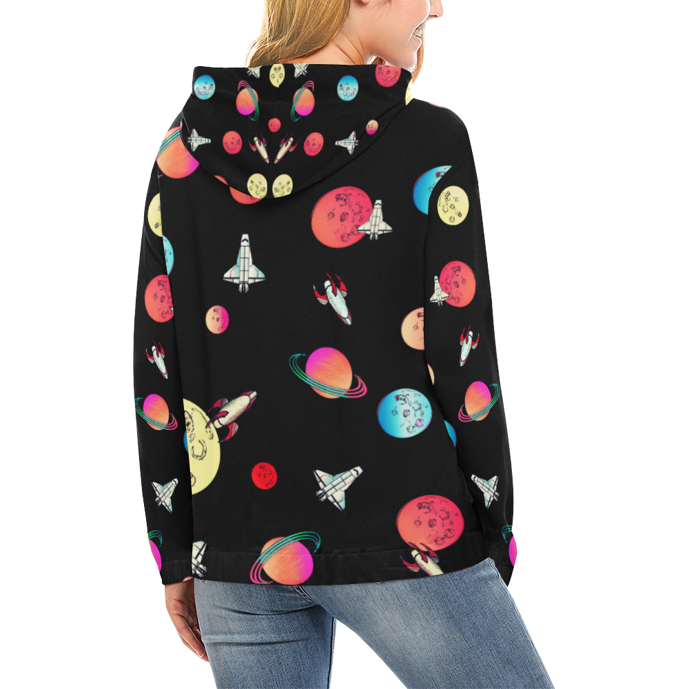 Far Out Hoodie All Over Print Hoodie for Women (USA Size) (Model H13)
