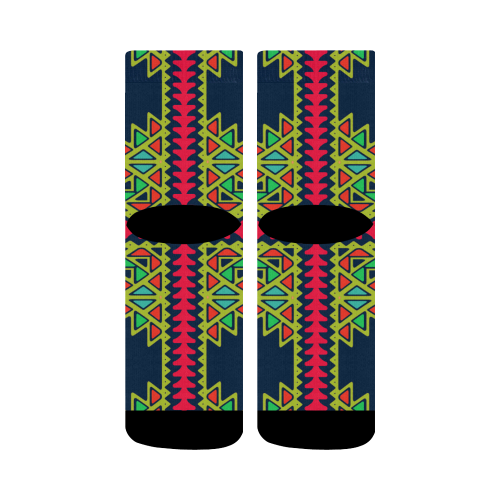 Distorted shapes on a blue background Crew Socks