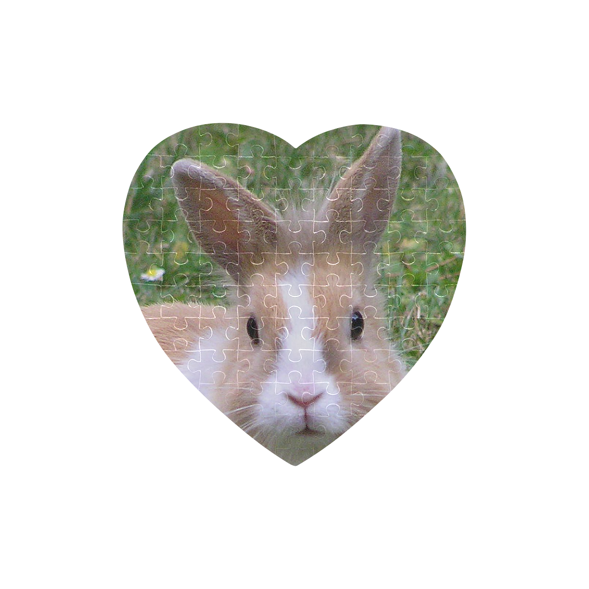 cute rabbit by JamColors Heart-Shaped Jigsaw Puzzle (Set of 75 Pieces)
