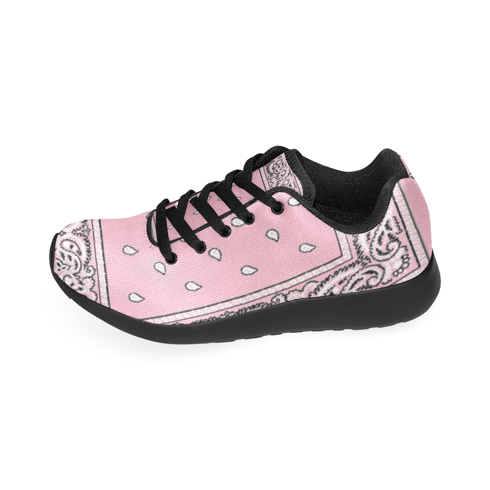 Pink Bandana Women-Black Women’s Running Shoes (Model 020)