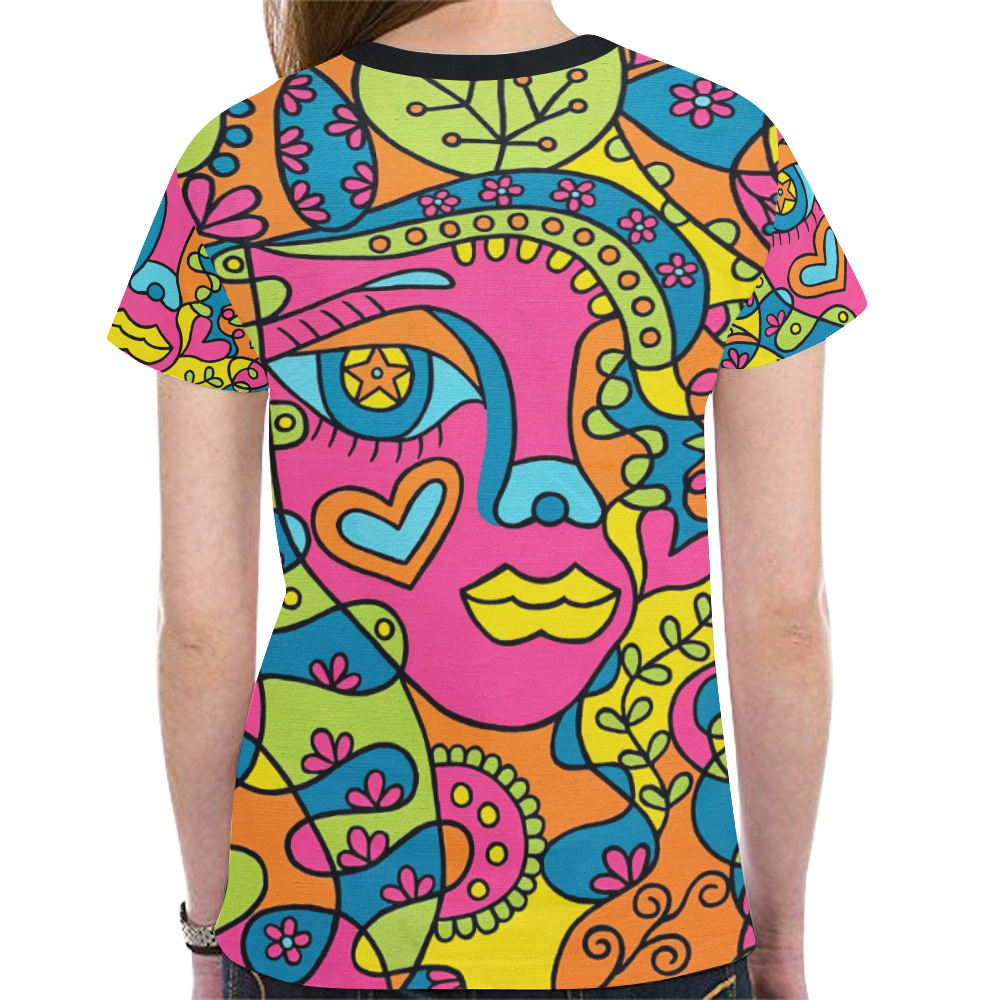 Pretty New All Over Print T-shirt for Women (Model T45)