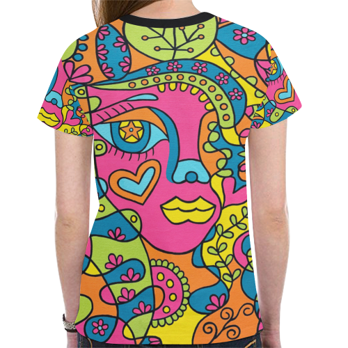 Pretty New All Over Print T-shirt for Women (Model T45)