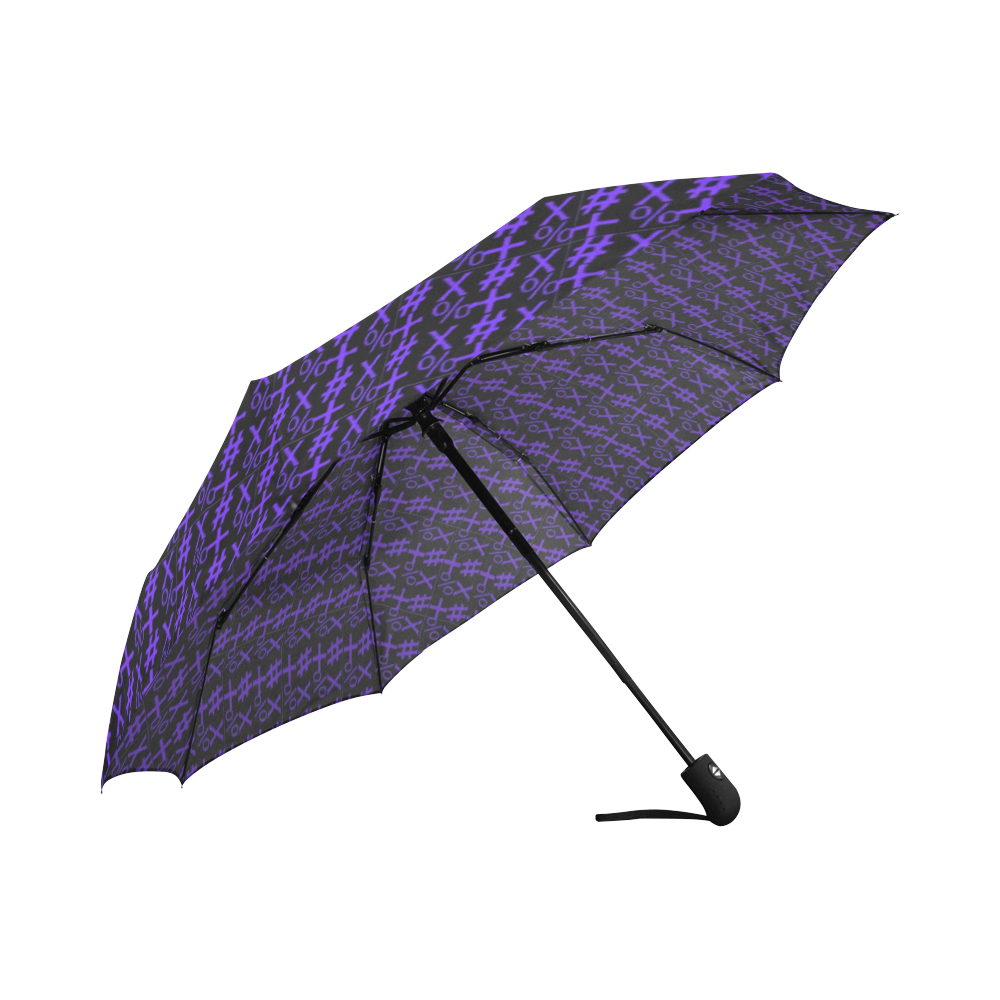 NUMBERS Collection Symbols Purple/Black Auto-Foldable Umbrella (Model U04)