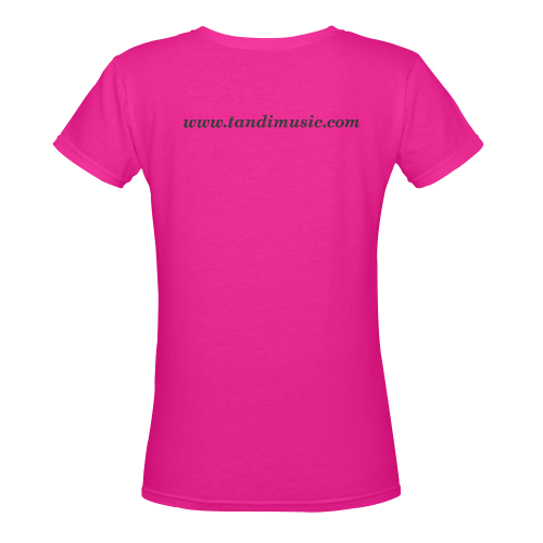MyNaturalis_Pink Tee Women Women's Deep V-neck T-shirt (Model T19)