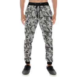 Woodland Urban City Black/Gray Camouflage Men's All Over Print Sweatpants/Large Size (Model L11)