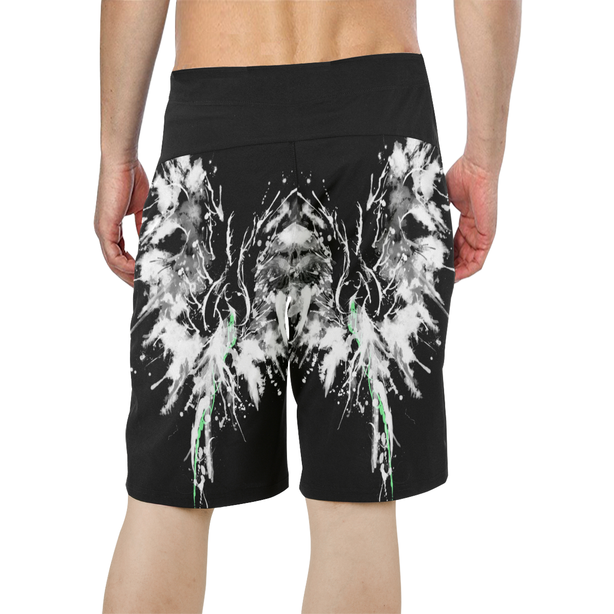 Phoenix - Abstract Painting Bird White 1 Men's All Over Print Board Shorts (Model L16)