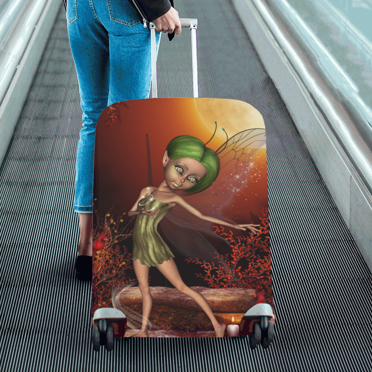 Cute little fairy Luggage Cover/Large 26"-28"