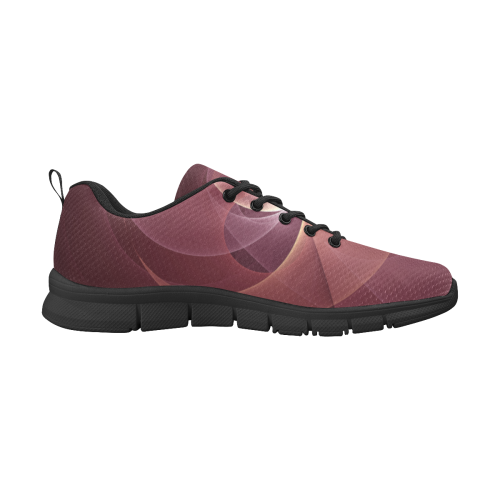 Movement Abstract Modern Wine Red Pink Fractal Art Women's Breathable Running Shoes (Model 055)