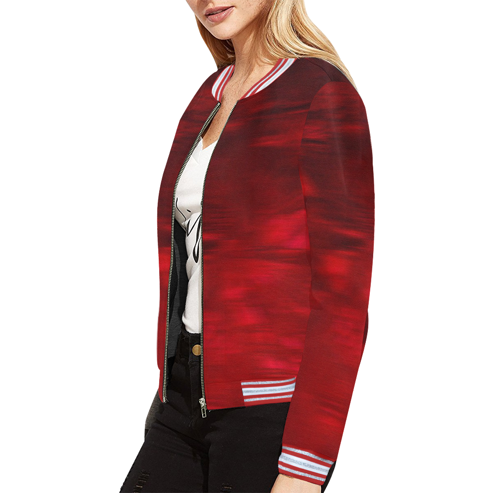 Redlove All Over Print Bomber Jacket for Women (Model H21)