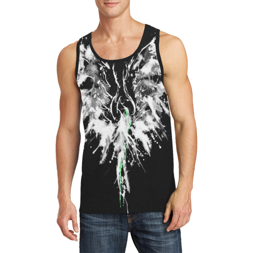Phoenix - Abstract Painting Bird White 1 Men's All Over Print Tank Top (Model T57)