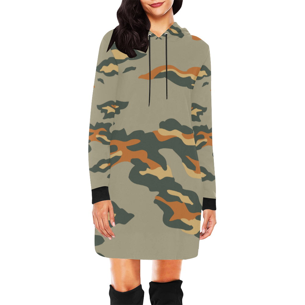Cloud camouflage All Over Print Hoodie Mini Dress (Model H27)