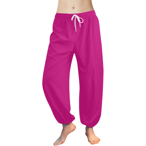 Flirty Tulip Fuchsia Solid Color Women's All Over Print Harem Pants (Model L18)