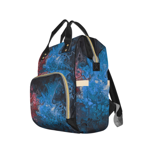 Alien Swirl Blue Red Diaper Backpack Multi-Function Diaper Backpack/Diaper Bag (Model 1688)