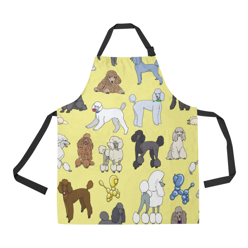 poodles yellow All Over Print Apron