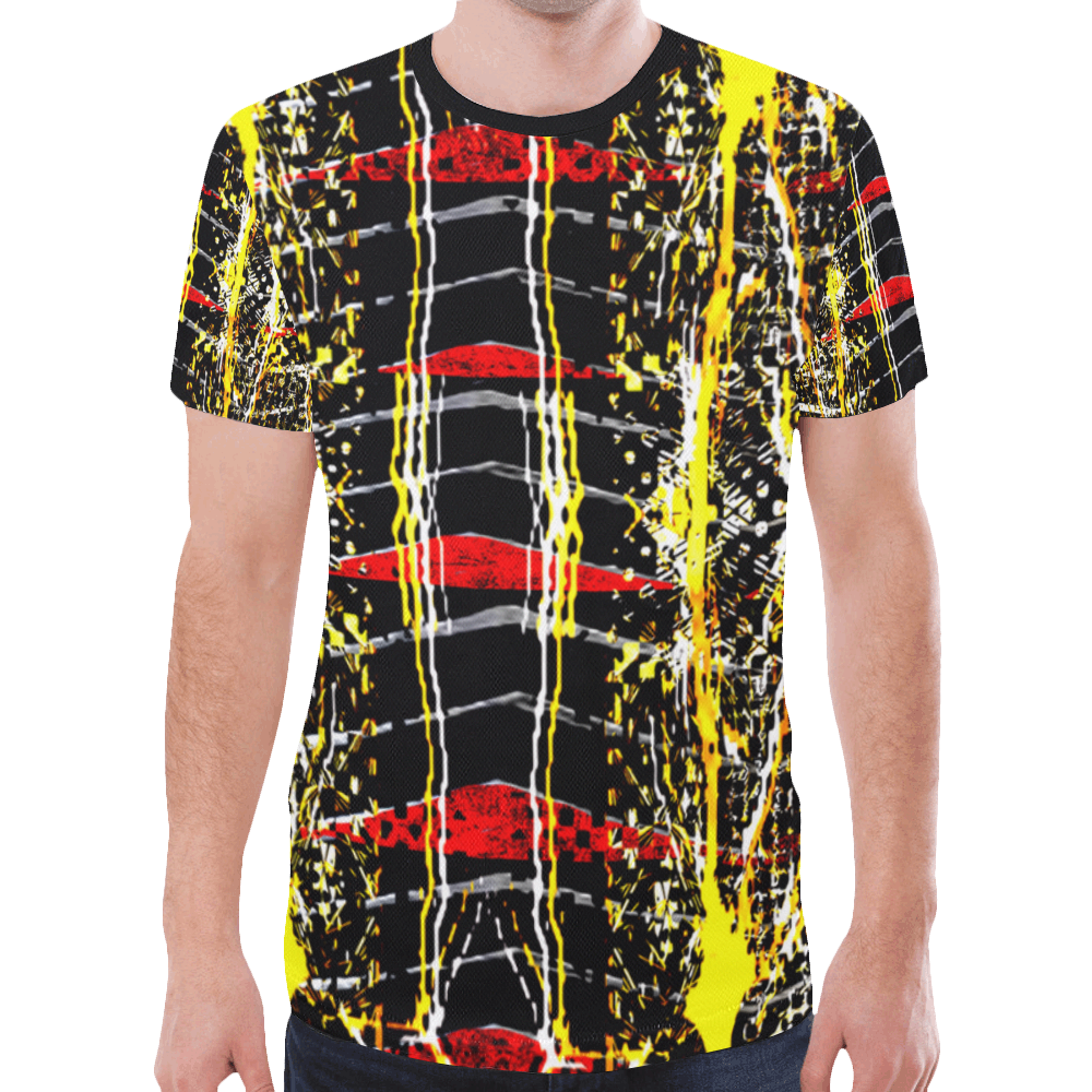 red and black lightniging in many layers by FlipStylez Designs New All Over Print T-shirt for Men (Model T45)
