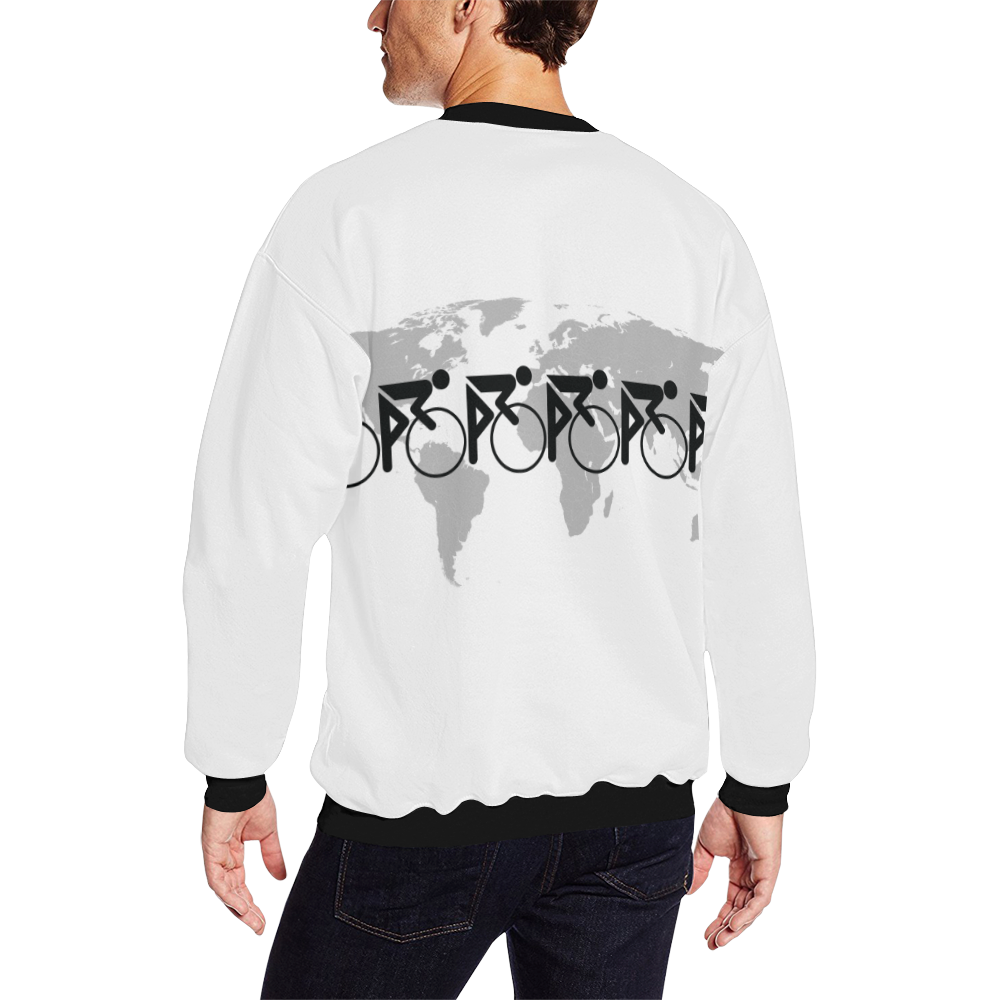 The Bicycle Race 3 Black All Over Print Crewneck Sweatshirt for Men (Model H18)