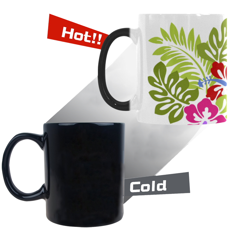 Tropical Aloha Hibiscus Bouquet Custom Morphing Mug (11oz)