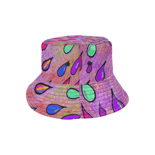 Rainbow Raindrops All Over Print Bucket Hat