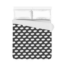 Clouds and Polka Dots on Black Duvet Cover 86"x70" ( All-over-print)