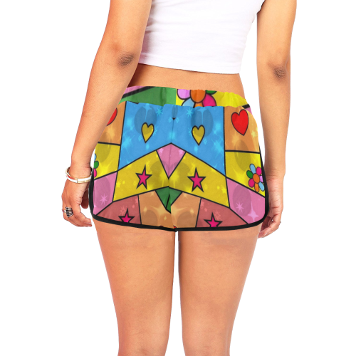 Popart Pattern by Nico Bielow Women's All Over Print Relaxed Shorts (Model L19)