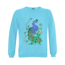 Pretty Peacock Lt Blue Gildan Crewneck Sweatshirt(NEW) (Model H01)