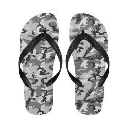 Woodland Urban City Black/Gray Camouflage Flip Flops for Men/Women (Model 040)
