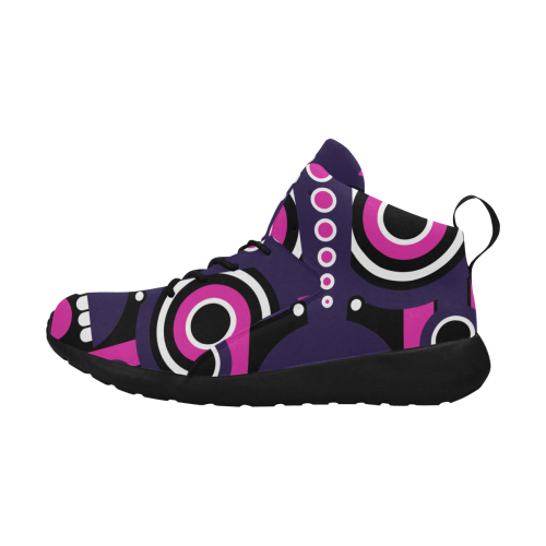 Pink Purple Tiki Tribal Women's Chukka Training Shoes/Large Size (Model 57502)