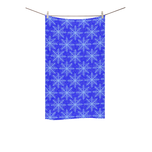 Blue Snowflakes Custom Towel 16"x28"