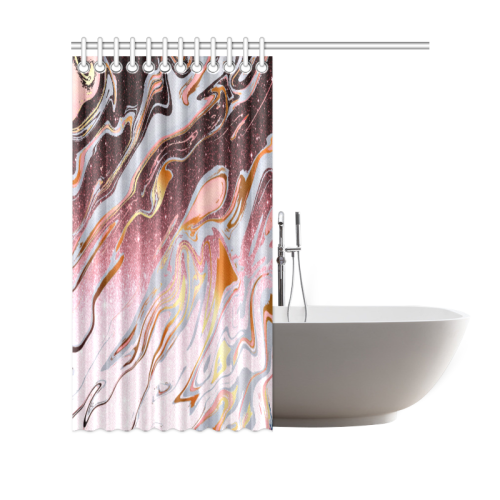 Rose gold glitter marble Shower Curtain 69"x70"