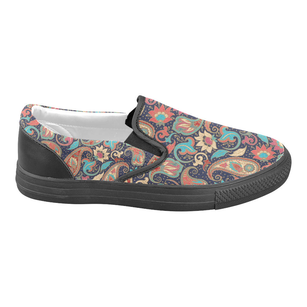 Paisley Pattern Slip-on Canvas Shoes for Men/Large Size (Model 019)