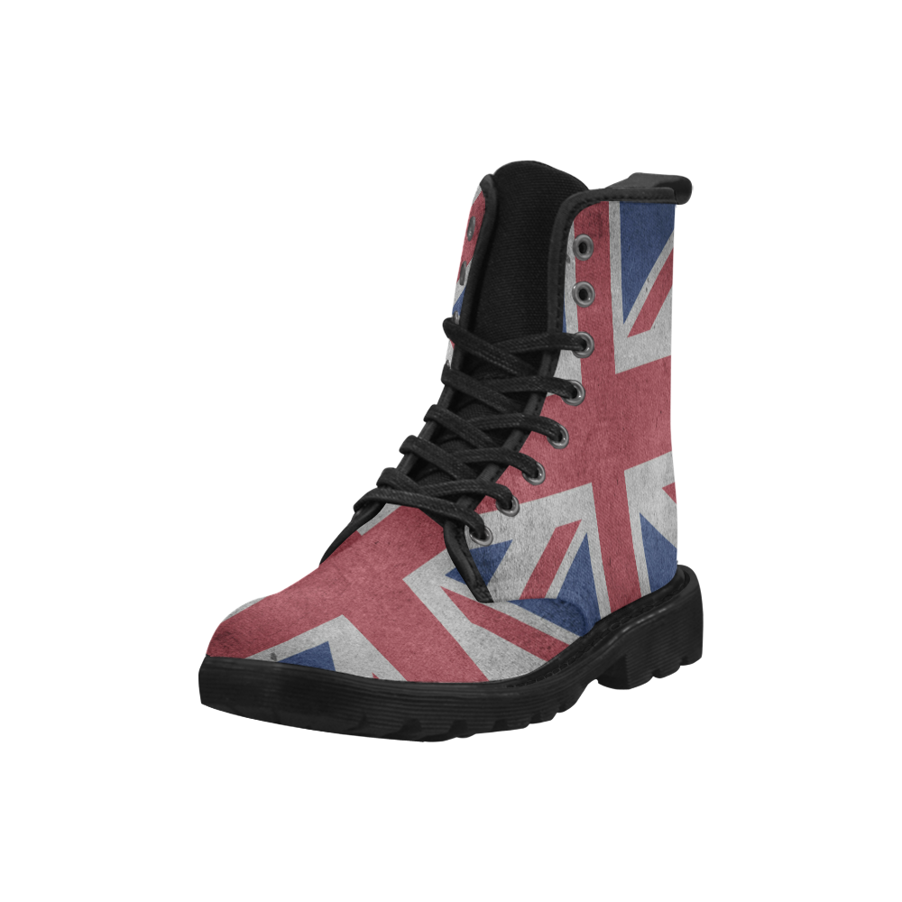 United Kingdom Union Jack Flag - Grunge 1 Martin Boots for Men (Black) (Model 1203H)