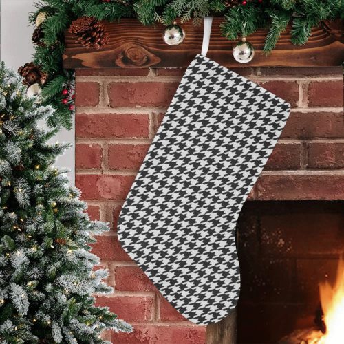 Friendly Houndstooth Pattern,black  by FeelGood Christmas Stocking (Without Folded Top)
