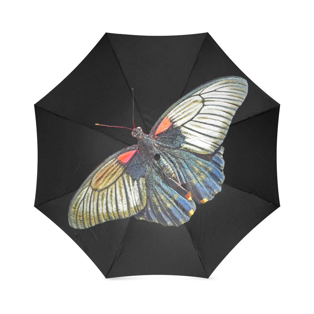 Butterfly grey orange Foldable Umbrella (Model U01)