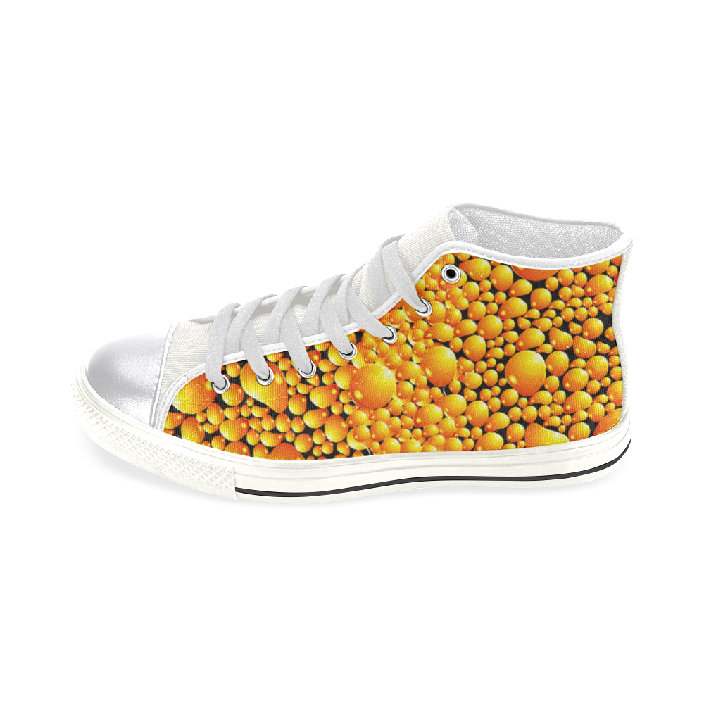 yellow bubble Women's Classic High Top Canvas Shoes (Model 017)