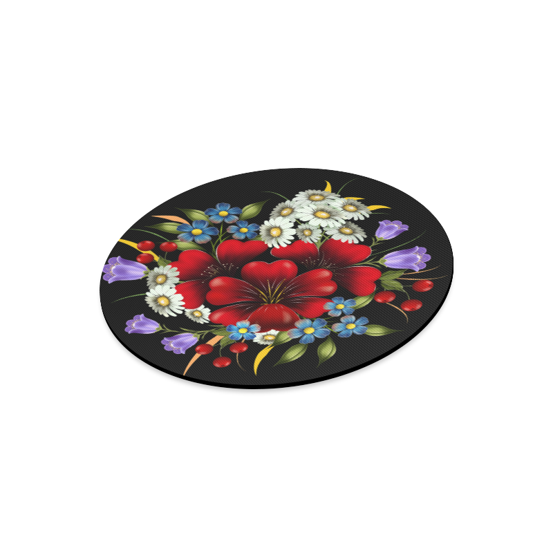 Bouquet Of Flowers Round Mousepad