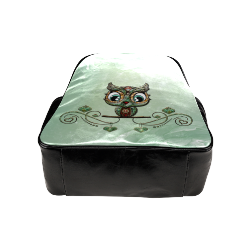 Cute little owl, diamonds Multi-Pockets Backpack (Model 1636)