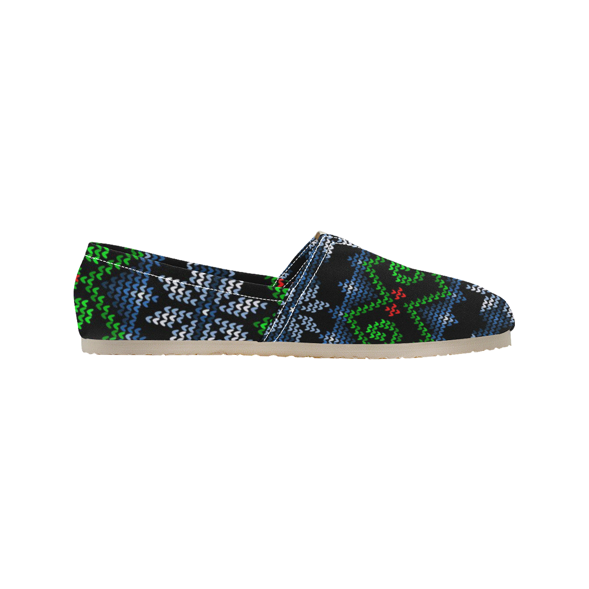Ugly Christmas Sweater Knit, Christmas Women's Classic Canvas Slip-On (Model 1206)