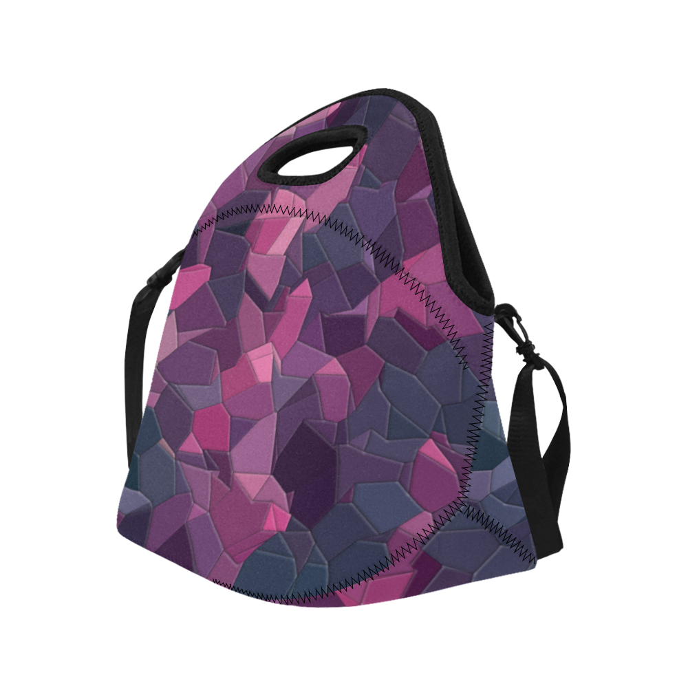 purple pink magenta mosaic #purple Neoprene Lunch Bag/Large (Model 1669)