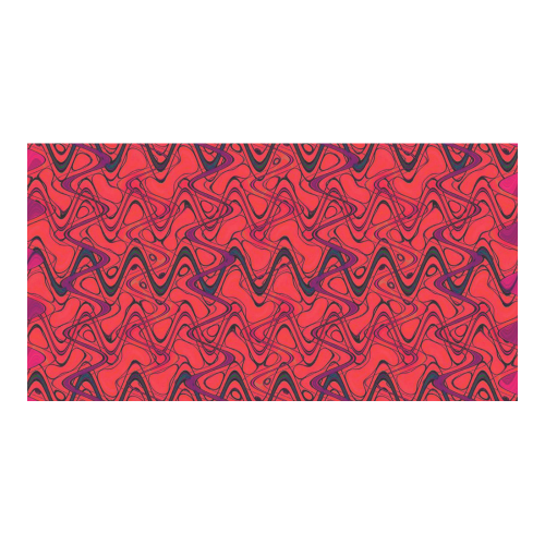 Red and Black Waves pattern design Custom Ceramic Mug (15OZ)