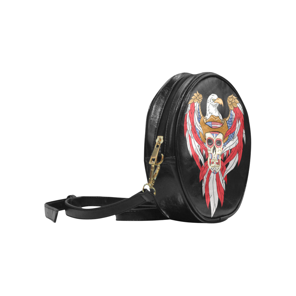 American Eagle Sugar Skull Round Sling Bag (Model 1647)