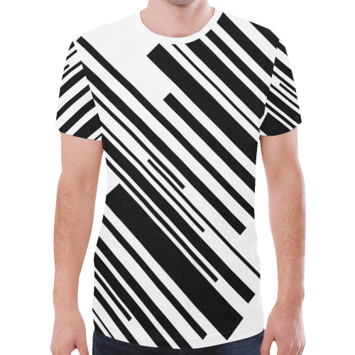 side lines New All Over Print T-shirt for Men (Model T45)