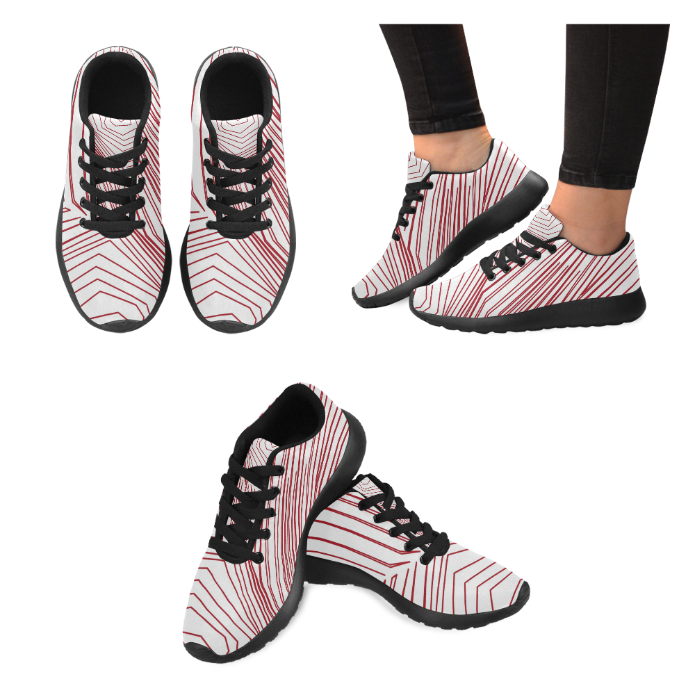 wild design lines,  red elements on w. Women’s Running Shoes (Model 020)