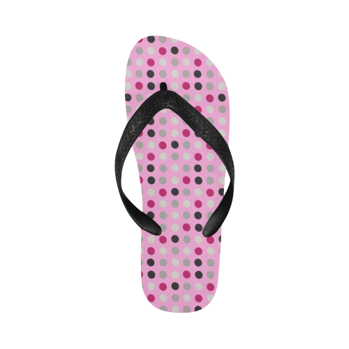 grey magenta eggs on pink Flip Flops for Men/Women (Model 040)