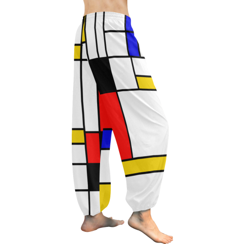 Bauhouse Composition Mondrian Style Women's All Over Print Harem Pants (Model L18)