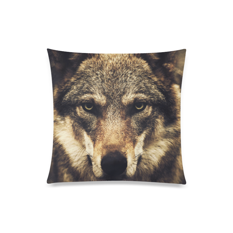 Wolf 2 Animal Nature Custom Zippered Pillow Case 20"x20"(One Side)