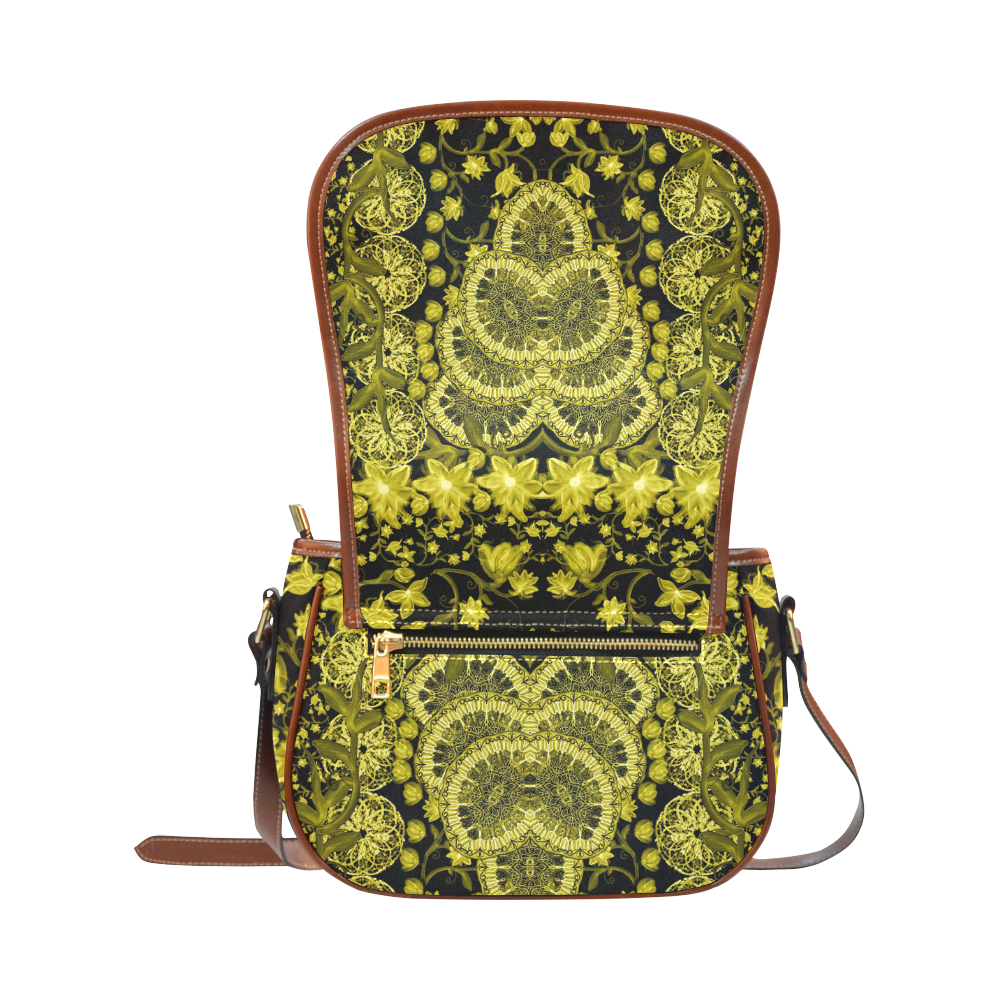 indian flowers 16 Saddle Bag/Small (Model 1649) Full Customization