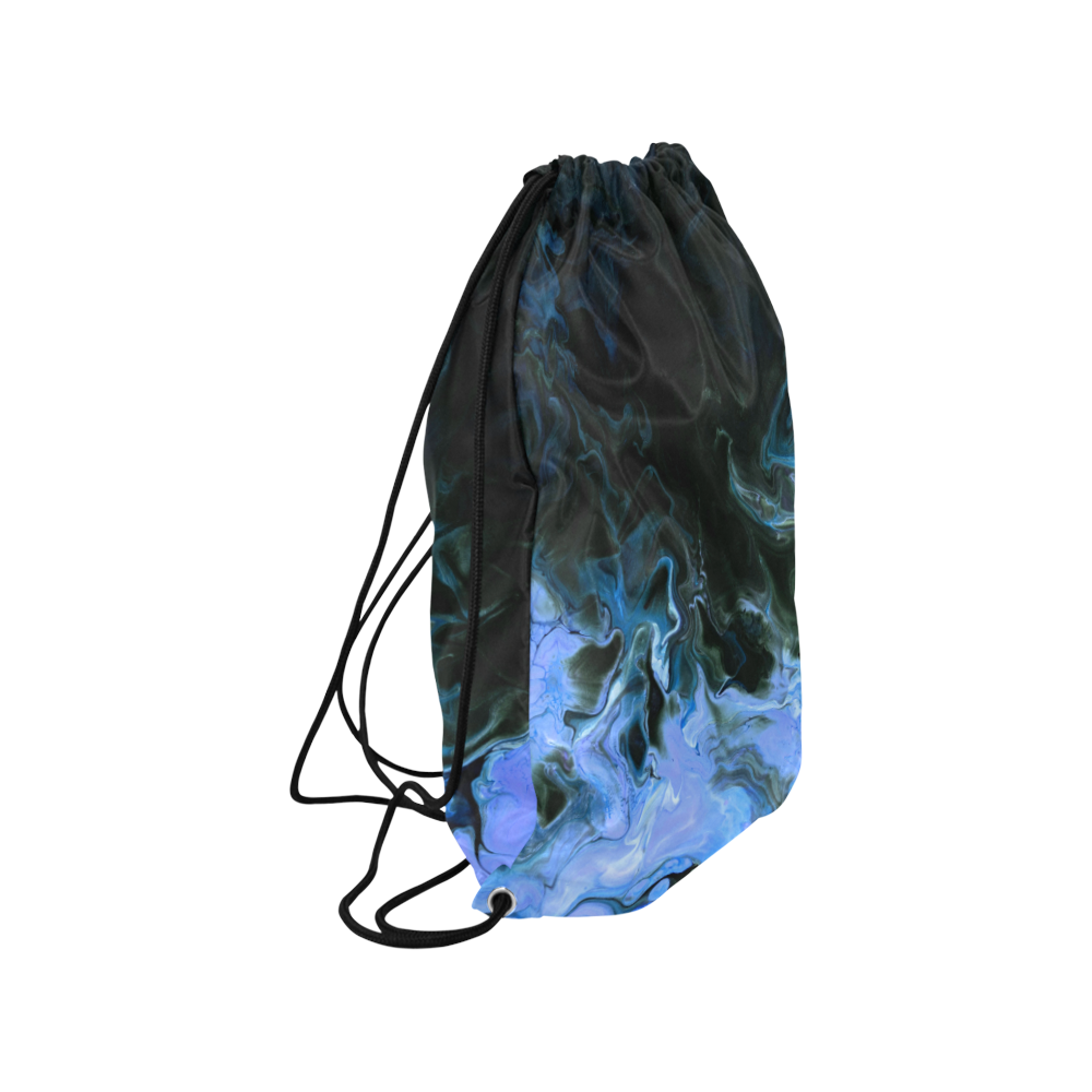 Mystical Blue Swirl. Medium Drawstring Bag Model 1604 (Twin Sides) 13.8"(W) * 18.1"(H)